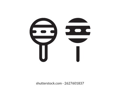 Lollipop candy icons in black and white Vector