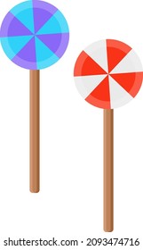 Lollipop candy, illustration, vector on a white background.