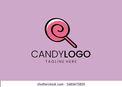 Lollipop Candy, letter C simple logo