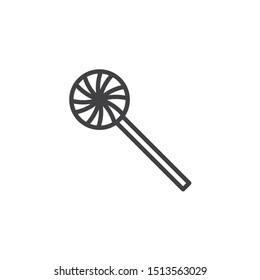 Lollipop candy line icon. linear style sign for mobile concept and web design. Caramel lollipop outline vector icon. Symbol, logo illustration. Vector graphics