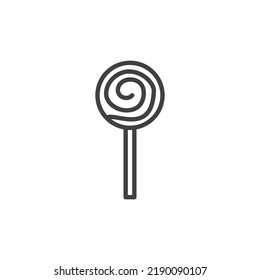 Lollipop candy line icon. linear style sign for mobile concept and web design. Lollipop outline vector icon. Symbol, logo illustration. Vector graphics