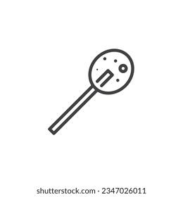 Lollipop candy line icon. linear style sign for mobile concept and web design. Lollipop stick outline vector icon. Symbol, logo illustration. Vector graphics