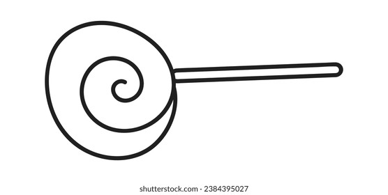 Lollipop Candy Linear Vector Illustration