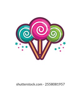 Lollipop candy logo design vector icon symbol illustration Stock Vector Image.