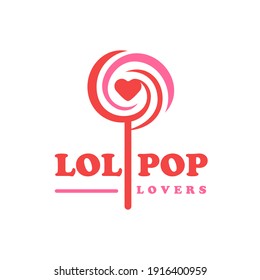 Lollipop  Candy Lovers Logo Symbol