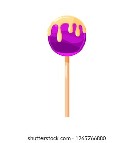 Lollipop, candy on a stick, sweet, color, round, vector, illustration, isolated, cartoon style