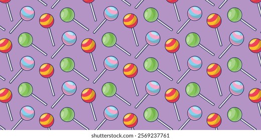 Lollipop candy pattern vector. Lollipop candy symbol. Wallpaper. Empty space for text. Copy space.