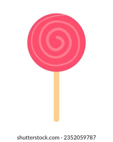 Lollipop candy semi flat colour vector object. Lollipop sweets. Halloween candy. Sweet food. Editable cartoon clip art icon on white background. Simple spot illustration for web graphic design
