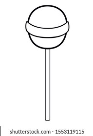 Lollipop, candy, sweets - vector linear picture for coloring. Outline. Hand drawing.