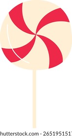 Lollipop Candy with Swirl Design on White