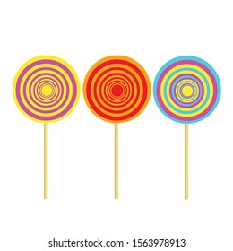 Lollipop candy vector full color design