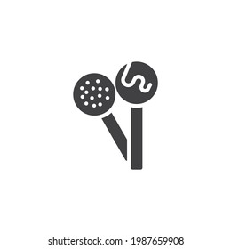 Lollipop candy vector icon. filled flat sign for mobile concept and web design. Lollipops on stick glyph icon. Symbol, logo illustration. Vector graphics