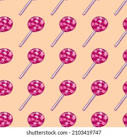 lollipop candy vector illustration seamless pattern