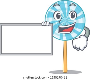 Lollipop character cartoon style with board on his hand