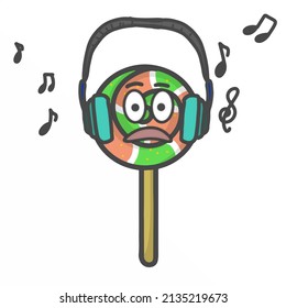 Ilustración de diseño de vectores de dibujos planos de caracteres Lollipop