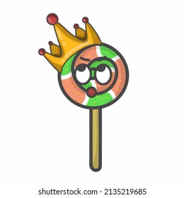Lollipop Character Flat Cartoon Vector Design Illustration