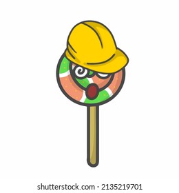 Lollipop Character Flat Cartoon Vector Design Illustration