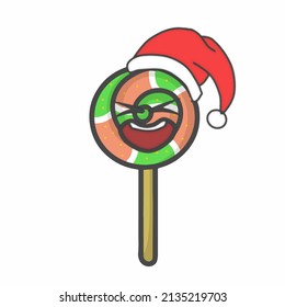 Ilustración de diseño de vectores de dibujos planos de caracteres Lollipop