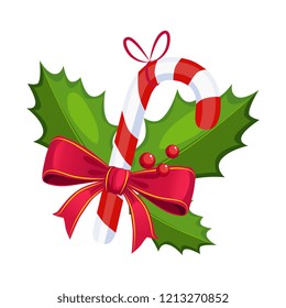 Lollipop Christmas greeting card with text