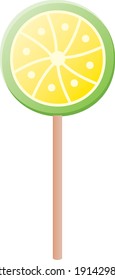 Lollipop of the citrus fruit