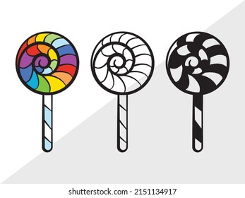 Lollipop Clipart Printable Vector Illustration