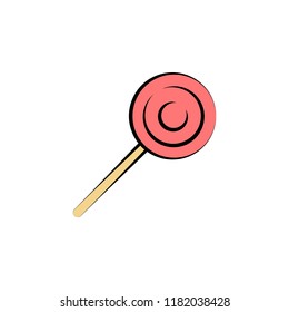lollipop colored icon. Element of birthday icon for mobile concept and web apps. Color lollipop icon can be used for web and mobile on white background