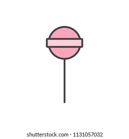 Lollipop colored line icon.