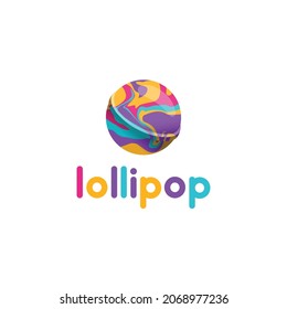 Lollipop Colorful Fun Modern Logo Icon Sign Design Vector Illustration