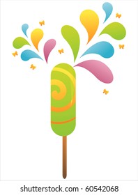 lollipop with colorful splash