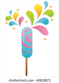 lollipop with colorful splash