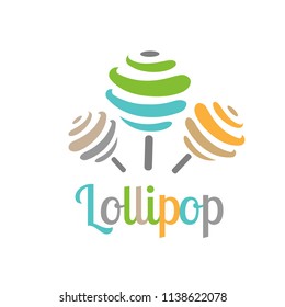 Lollipop And Cookies Shop Logo. Sweets Store Emblem