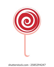 Lollipop with curl on white background. Flat icon