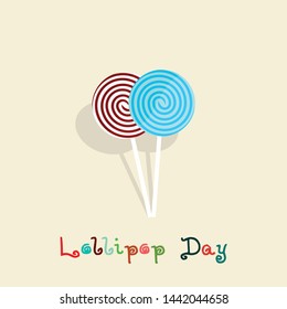 Lollipop Day Vector Design with candy