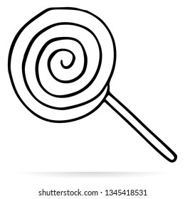 Lollipop design icon. Sketch icon isolated on background. Hand drawn sketch.