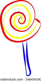 Lollipop drawing, illustration, vector on white background.