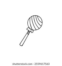 A lollipop is drawn in a line on a white background