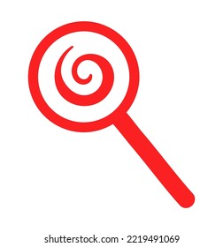 Icono plano de Lollipop aislado. Ilustración plana de caramelo de Navidad aislada. Elemento decorativo festivo