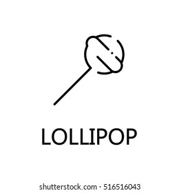 Lollipop flat icon. Single high quality outline symbol of sweets for web design or mobile app. Thin line signs of lollipop for design logo, visit card, etc. Outline pictogram of lollipop
