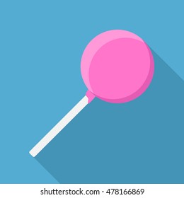 lollipop flat icon. You can be used lollipop icon for several purposes like: websites, UI, UX, print templates, promotional materials, info-graphics, web and mobile phone apps.