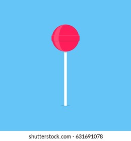 Lollipop flat style isolated on blue background