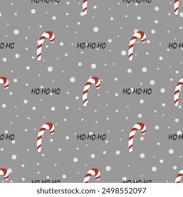 Lollipop in flat style seamless pattern. Vector Background Christmas candy for x-mas designs of wrapping paper, covers, fabric, textiles. greeting cards. Concept of Christmas and New Year