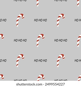 Lollipop in flat style seamless pattern. Vector Background Christmas candy for x-mas designs of wrapping paper, covers, fabric, textiles. greeting cards. Concept of Christmas and New Year