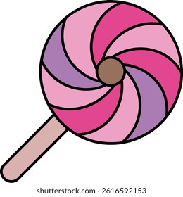 Lollipop flat vector illustration white background
