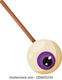 Lollipop in the form of an eye on a stick for Halloween isolated