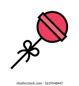 Lollipop gift vector illustration, filled design icon