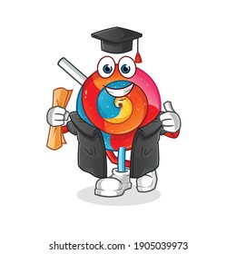 lollipop graduation vector. cartoon character