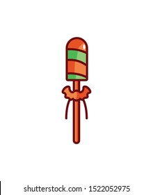 lollipop with halloween decoration on white background vector illustration design