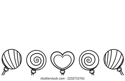 lollipop hand drawn background on white background