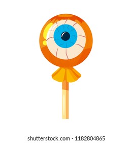 Lollipop, hard candy, Eye icon, caramel. Vector, isolated, cartoon style