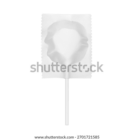 A lollipop hard candy in packaging mockup . Vector illustration isolated on white background. Ready for your design. EPS10.